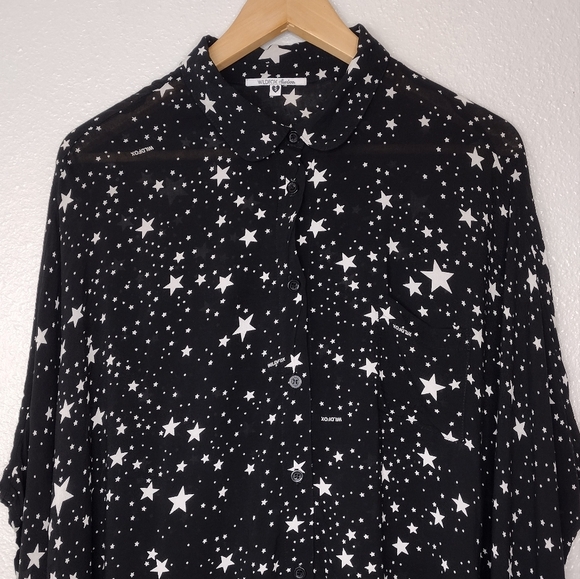 Wildfox Swim Rare Stars Celestial Cover Up Front Button Down Tunic - Picture 4 of 14